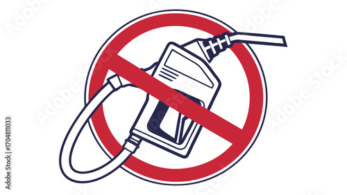 Prohibited Fueling Sign with Detailed Nozzle