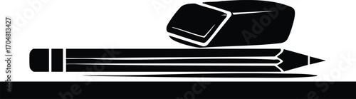 Pencil and eraser, representing the tools of writing, editing, and creativity, essential for students, artists, and professionals alike