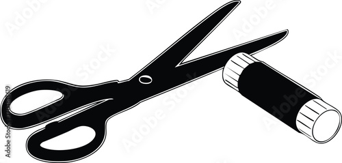 Scissors and glue stick craft supplies for school and home cutting and sticking tools for art projects stationery for creative work and hobbies