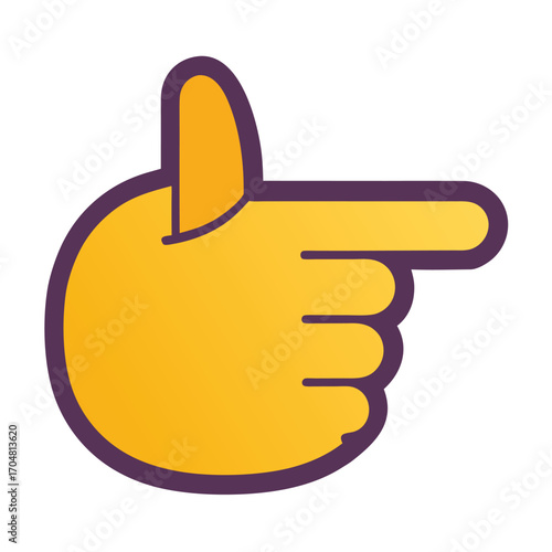 Backhand index pointing right emoji icon finger vector gesture direction symbol hand sign illustration