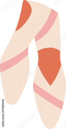 Ballet pointe shoes isolated on transparent background dance footwear ballerina classical ballet vector artwork