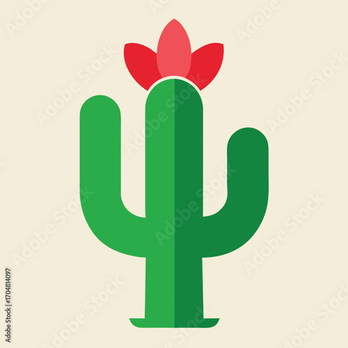Cactus icon vector logo symbol desert flower botanical plant nature landscape isolated vector illustration