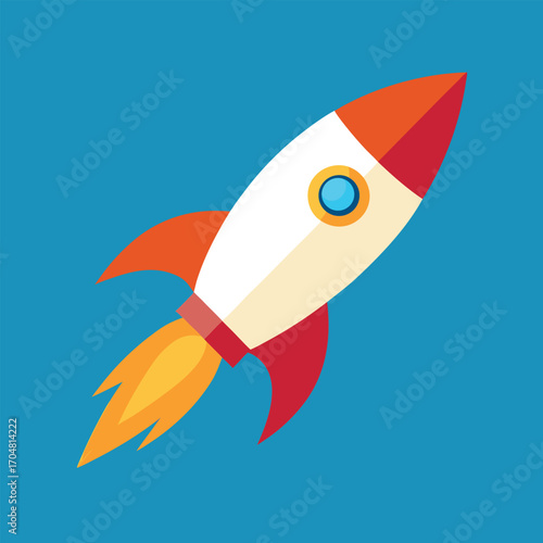 Cartoon rocket ship illustration vector space exploration future technology launch science symbol artwork