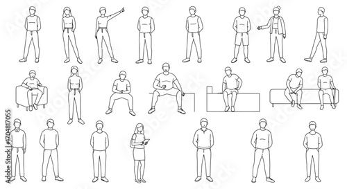 diverse group of people standing and sitting in various poses expressing social interactions and community engagement perfect for demonstrating inclusivity.