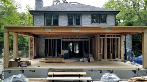 Home renovation time lapse: Capturing the progress of a residential building transformation with