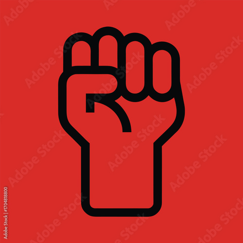 Raised fist gesture icon raised fist emoji raise hand protest revolution power vector design