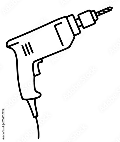 electric-drill-line-art-vector