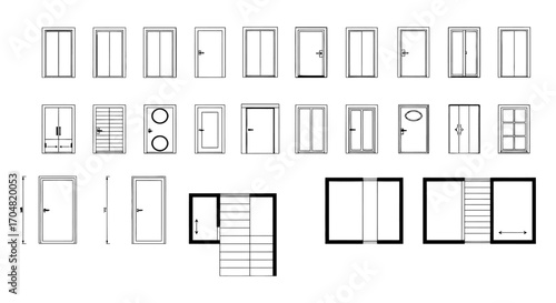 architectural door plan showing layouts and dimensions for building design creating a blueprint for interior designers and architects in construction planning