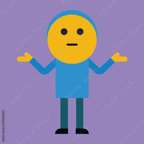 Shrug vector flat emoji illustration isolated design