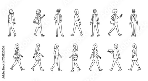 walking women depicting diverse casual styles of women walking ideal for fashion blogs promoting inclusivity and everyday lifestyle content.
