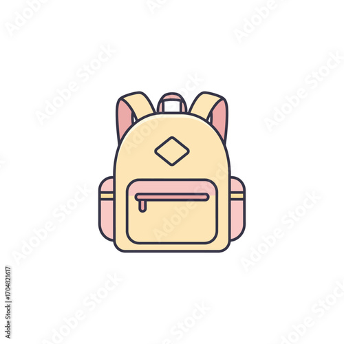 school backpack with a front pocket and straps a simple vector design perfect for back-to-school promotions and educational materials isolated