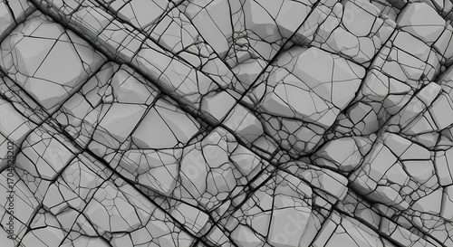 Detailed Gray Stone Texture with Intricate Cracks.