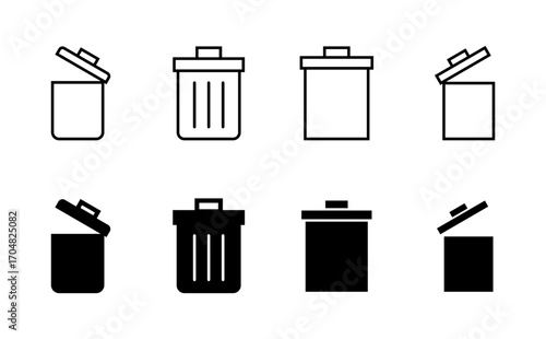 Trash icon set. trash can icon. delete icon vector. garbage