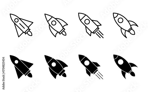 Rocket icon set. Startup icon vector.
