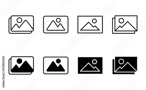 Picture icon set. photo gallery icon symbol