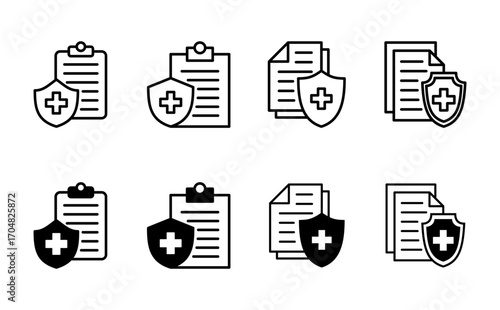 Medical insurance icon set. health insurance icon