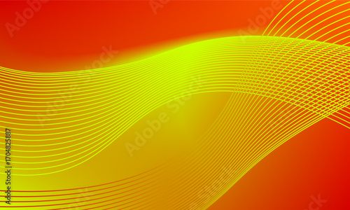 Modern aesthetic abstract background with intersecting gradient yellow wave lines