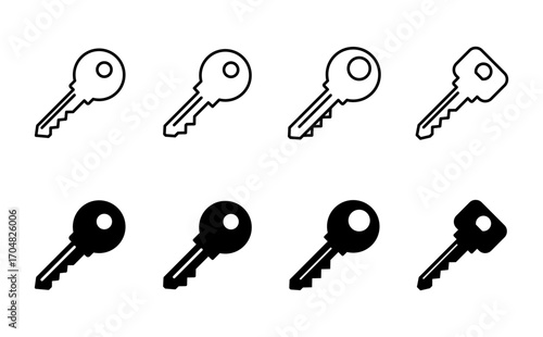 Key icon set. Key vector icon. Key symbol