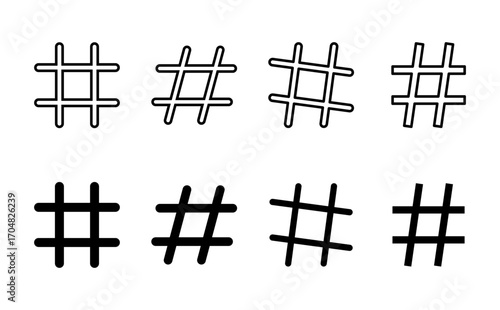 Hashtag icon set. hashtag symbol