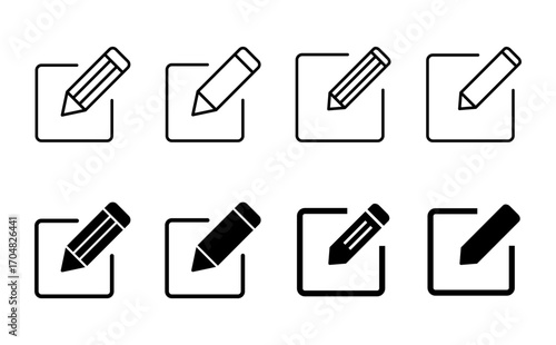 Edit icon set. edit document icon. edit text icon. pencil. sign up