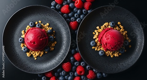 Delicious Raspberry Sorbet Dessert.
