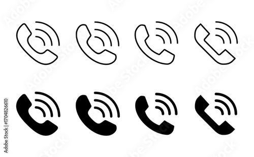 Call icon set. telephone icon vector. phone icon vector. contact us