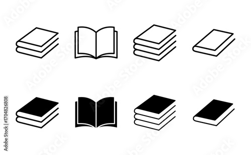Book icon set. open book icon vector. ebook icon