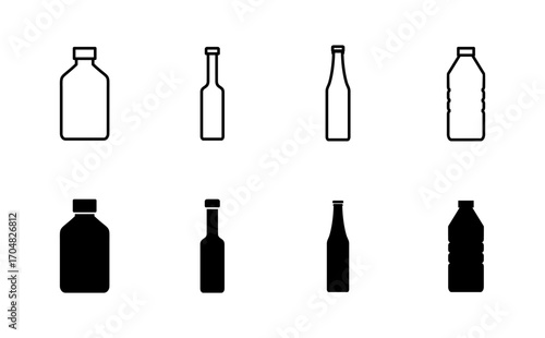 Bottle icon set. bottle vector icon