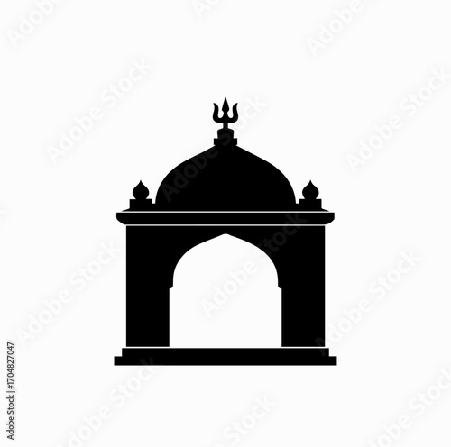 Durga Mandap Silhouette – Festival Pavilion Illustration