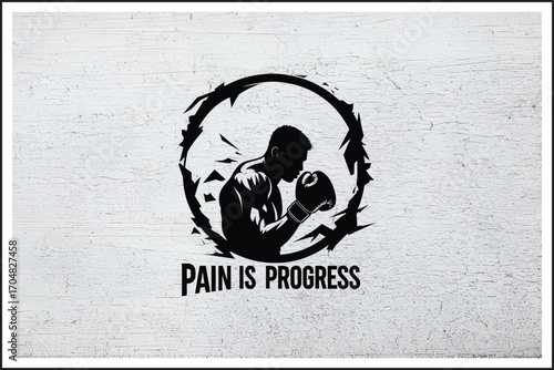 Strength Through Struggle Poster,
Warrior Mindset Illustration,
Boxing Training Motivation Quote,
Fighter’s Journey to Success