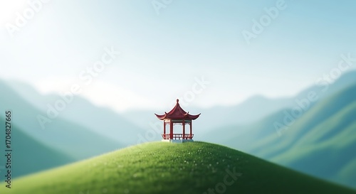 Peaceful Mountaintop Gazebo Serenity.