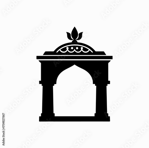 Durga Mandap Silhouette – Festival Pavilion Illustration