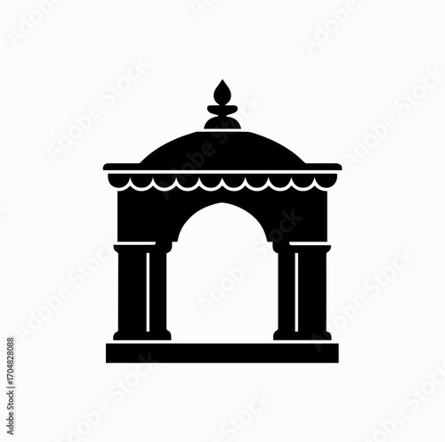 Durga Mandap Silhouette – Festival Pavilion Illustration
