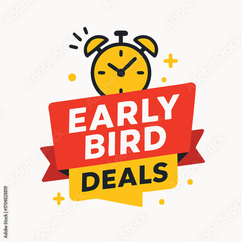 Early Bird Deals Promotion Illustration.