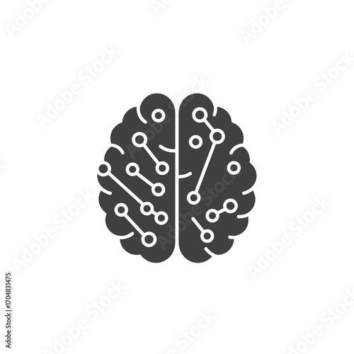Brain Circuitry Artificial Intelligence Concept with Neural Network Connections.