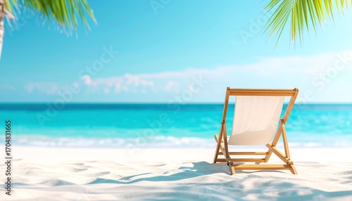 Beach chair relaxation, ocean view