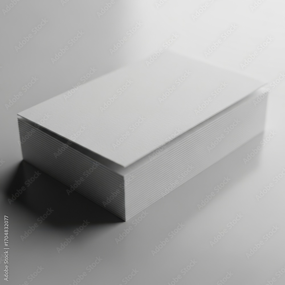 Fototapeta premium A simple white rectangular box with a lid casting a shadow isolated on white background