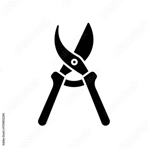 Silhouette of Garden Pruning Shears for Plant Care and Maintenance.