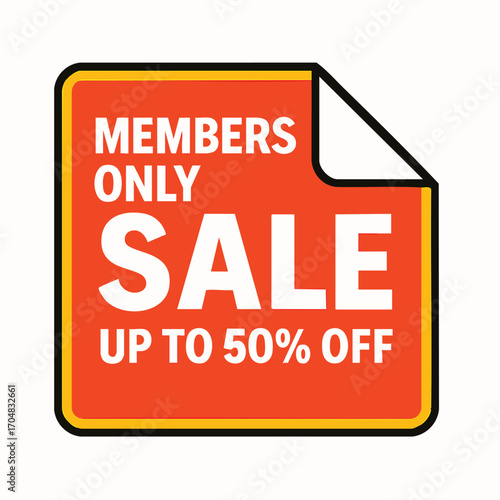 Members Only Sale Discount Sticker Label.