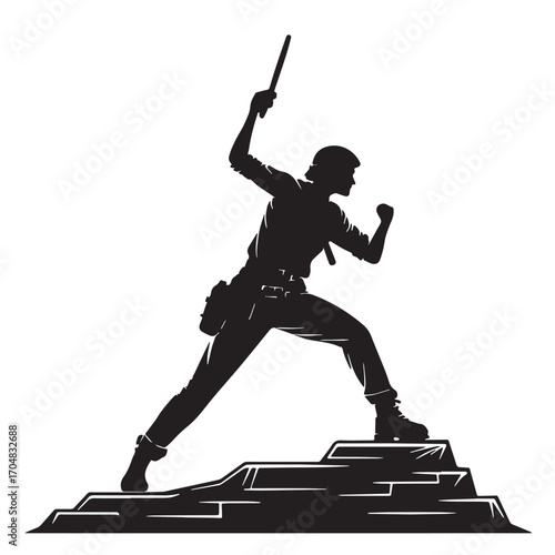 Black perparation readiness Silhouette Vector, High Quality Illustration on White Background