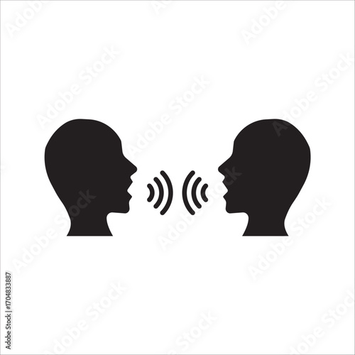 thin line head like voice command. concept of girl or boy singing or speaking and control technology. stroke flat style trendy modern logotype graphic line