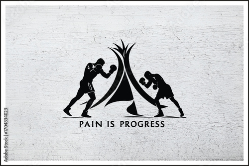 Pain is Progress Boxing Motivation,
Fighter’s Spirit in Black and White,
Boxing Power and Determination,
Champion’s Grind Artwork