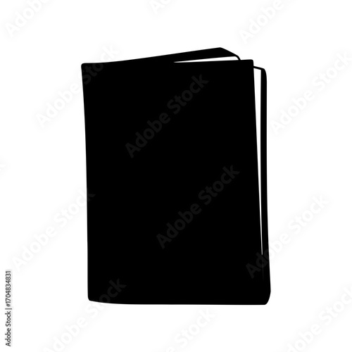 A Black Silhouette of an Open Book Ready to be Read