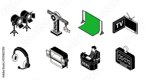 Television Production Equipment Icons A Visual Guide to Broadcast and Studio Gear