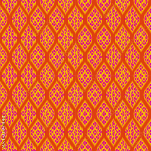 popular Thai silk pattern for textile industry this pattern is originated in Thailand and this Thai texture is used for Thailand father and mother day and Thai traditional costume outfit dress shirt