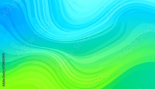Abstract Blue Green Gradient Waves Background.