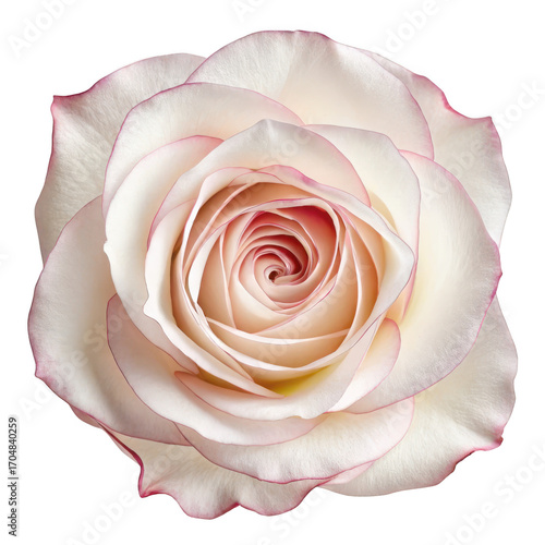 Delicate light pink rose bloom isolated on transparent background