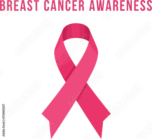 Pink ribbon, a symbol of breast cancer awareness and support for patients
