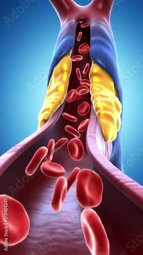 3D Animation of Cholesterol Plaque and Obesity in Human Arteries