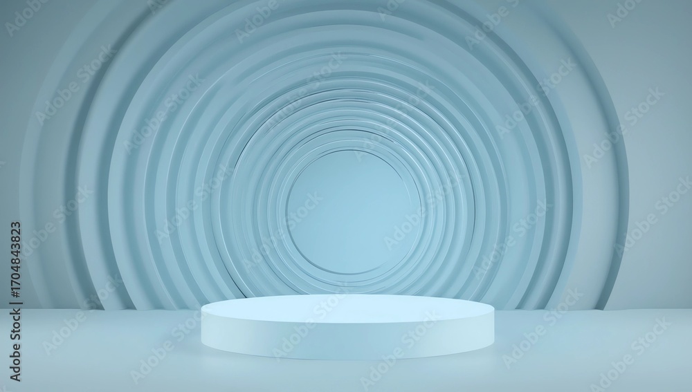 Obraz premium blue podium with circles background